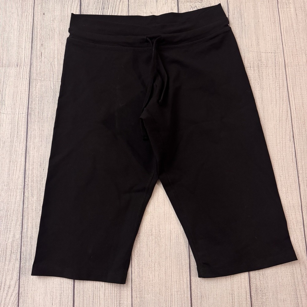 PrAna Women's Black Cropped Yoga Leggings Capris Drawstring Stretch Size M‎
